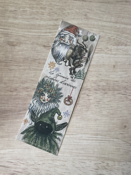 marque page "grimoire des créatures alsaciennes" Noël