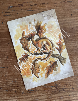Carte Postale dragon fée automne