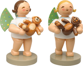 Wendt & Kühn Engel mit bunten Flügelpunkten und Teddy