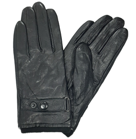 Guantes de Piel Hombre Puño en Negro