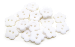 10 boutons fleurs blanches en acrylique 10 mm - BT070