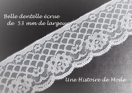 1 mètre de dentelle écrue  - 53 mm - D136