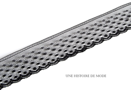 1 mètre de dentelle noire petits pois plumetis -  30 mm - D46