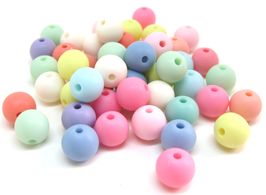 20 perles multicolore en silicone 8 mm - PP33