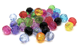 50 perles acrylique à facettes mixtes - 6 mm - PP10W