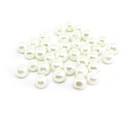 50 perles en verre nacré - blanc - 4 mm- RWZ19
