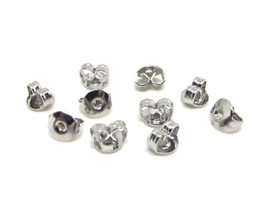 10 attaches embouts pour boucles d'oreilles en métal argenté