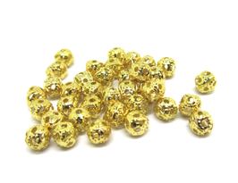 50 petites perles en métal doré filigrane - PP68