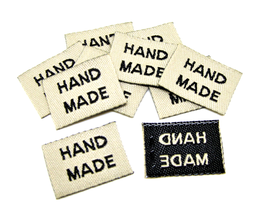 10 Petites étiquettes " HANDMADE " à coudre - 20 x 15 mm