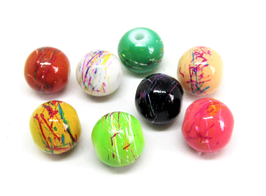 8 perles en verre tréfilé de couleurs mixtes - 10mm  - RWZ9