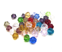 50 perles toupie en verre multicolores -  3.5 mm - TS008