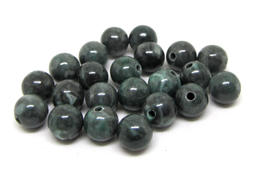 10 perles rondes en pierre jaspe green - 6 mm - V0E9