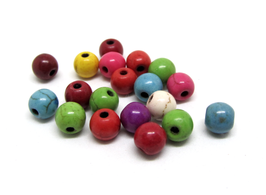 10 perles en pierre Howlite couleurs mixtes - 6 mm- V0E12