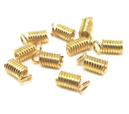 10 embouts à écraser en métal doré - 8 x 4 mm - 0016