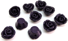 10 Perles acrylique fleur violette - 14 x 8 mm - PP43