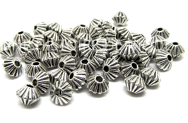 20 perles toupies en métal argenté - 5 x 4 mm - RWZ42