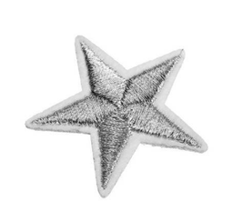 Patch thermocollant étoile argentée -  40 x 40 mm
