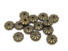 10 perles rondelles plates en métal couleur bronze - 7 mm - PE09