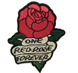 Patch thermocollant fleur " One red rose forever " 100 x 82 mm - P17