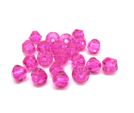 50 perles toupie en verre ROSE FUCHSIA  4 mm - TS022