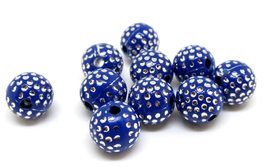 20 perles bleu effet strass en acrylique 8 mm - PP36