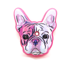 Cache-clé Bouledogue rose en silicone - 40 x 36 mm