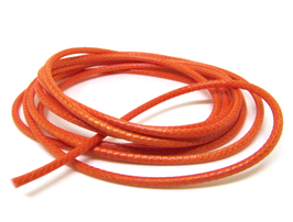 1 mètre de cordon coton ciré lustré orange 2 mm
