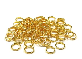 50 anneaux doubles en métal doré 4 mm