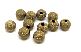 10 perles stardust en métal couleur bronze 6 mm - PE012