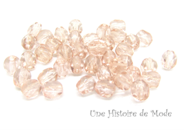 50 perles de Bohème à facettes ROSALINE PEACH  - 4 mm - RWF8