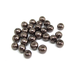50 perles en verre nacré - marron - 4 mm- RWZ16