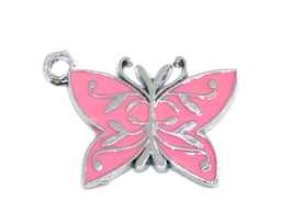 Breloque papillon en émail - 30 x 21 mm - FFA4