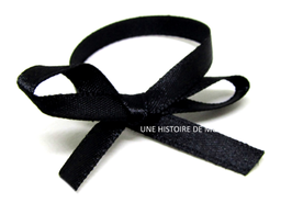 Ruban en satin noir - 6 mm - vendu au mètre