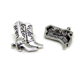 2 Boutons bottes santiag en métal couleur argenté - B018T