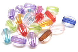 20 perles ovales mixtes en acrylique - 10 x 7mm  - PP56