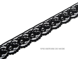 1 mètre de dentelle noire  - MADE IN FRANCE - 25 mm - D18