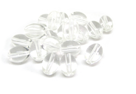 10 perles ovales en verre blanc transparent - 8 x 6 mm - RWZ23