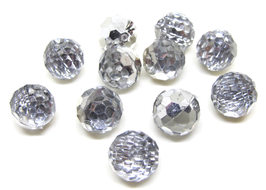 10 Boutons boules cristal à facettes en acrylique - 12 mm - BT021