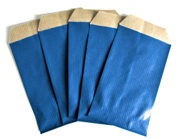 5 Sachets en papier kraft Bleu foncé - 7 x 12 cm