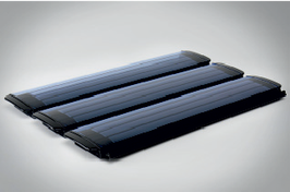 Polycarbonat-Cover PC60 Lamellen SOLAR - blau/schwarz