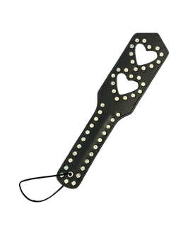 Bondage - Peitsche Nieten Herz - Schwarz