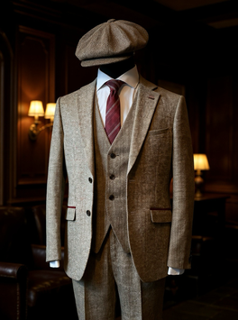 Peaky Blinders Style Anzug 3-Teiler Sage (Hose, Weste, Blazer)