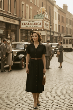 PR Creations by PowderRoom "Jupe Casablanca" - Schwarz (Eigenmarke im Vintage-Design)