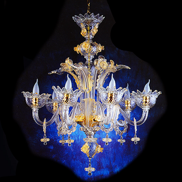MISS VENEZIANA  MURANO CHANDELIER GOLD AND TRANSPARENT