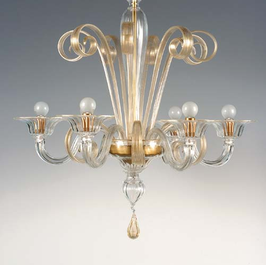 Brahms gold Murano glass chandelier