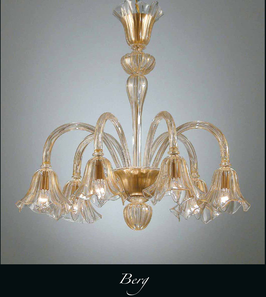 Berg full gold Murano glass chandelier