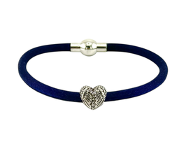 Armband aus echter Seide mit Edelstahl Bead geflügeltes Herz