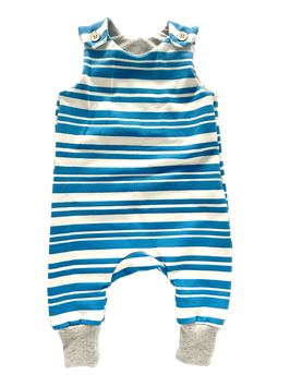 Babystrampler blau weiss