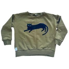 Pullover Katze oliv