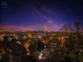 Wandbild: Himmelsleuchten über Erfurt